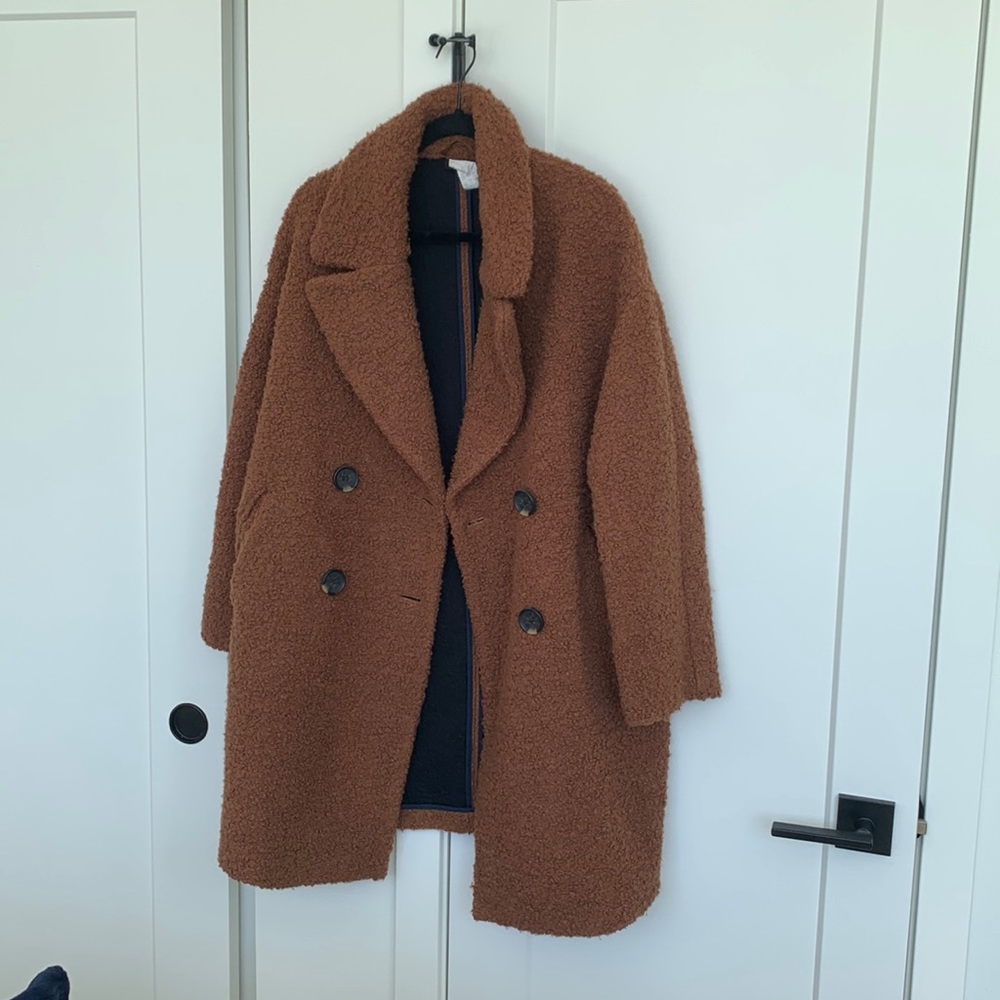 Topshop Brown Teddy Jacket